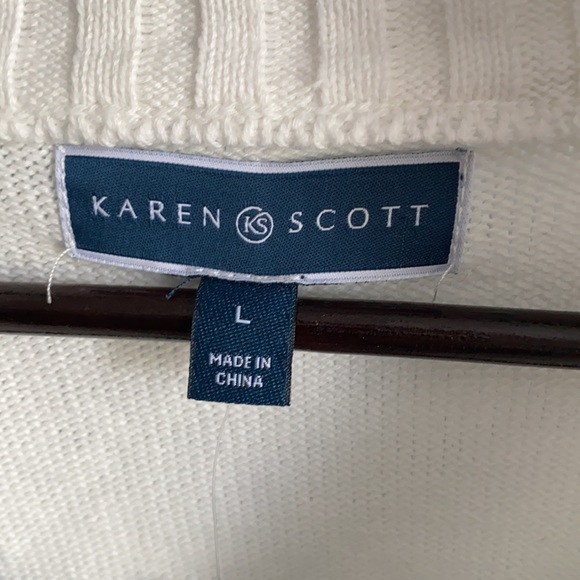 NWT! Karen Scott Ladies Multi Blue 1/4 Zip Sweater - Picture 3 of 6